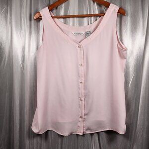 Martinique Sheer Button Down Tank L